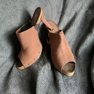 Donald J Pliner Leather Brown Mules